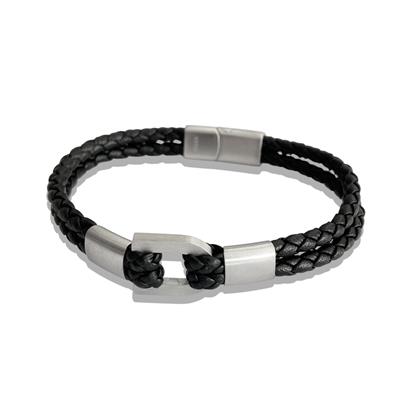 ARS183 Erkek Deri Çelik Bileklik