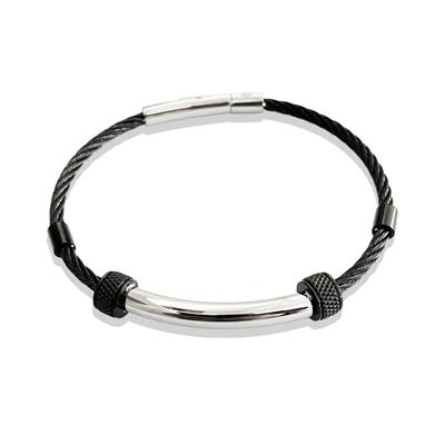 ARS193 Erkek Deri Çelik Bileklik