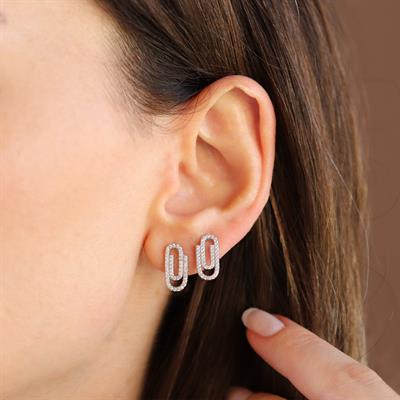 Ataç Zirkon Taşlı Gümüş Küpe