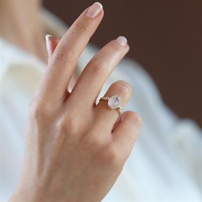 Ay Taşı Doğaltaş Gümüş Set 