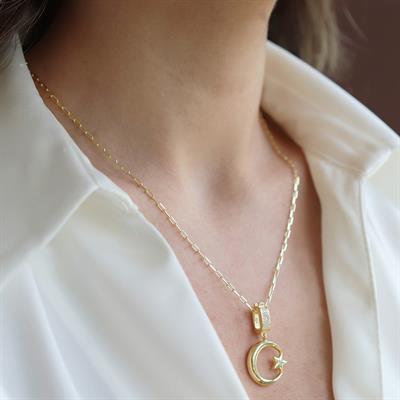 Ay Yıldız Charm Trend Gümüş Kolye