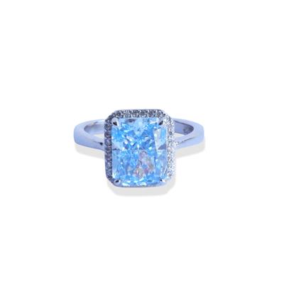 Baget Aquamarine Icecut Taşlı Gümüş Yüzük