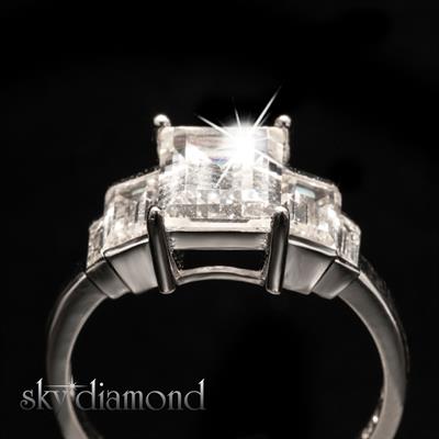 Baget Kesimli Sky Diamond Gümüş Yüzük 