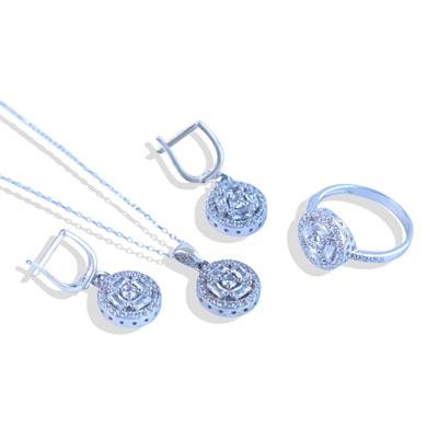 Baget Kesimli Yuvarlak Gümüş Set