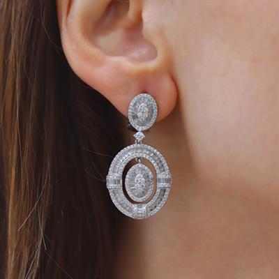 Baget Oval Işıltı Gümüş Küpe