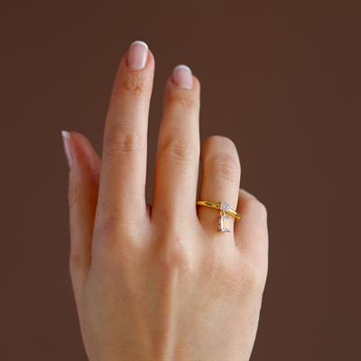 Baget Sarkıt Gold Gümüş Yüzük