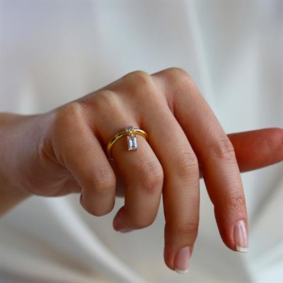 Baget Sarkıt Gold Gümüş Yüzük