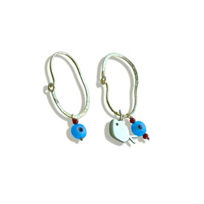 Balık Nazar Gold Gümüş Küpe