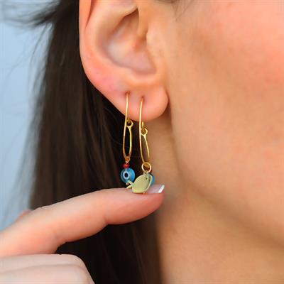 Balık Nazar Gold Gümüş Küpe