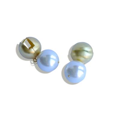 Barok İncili Gold Gümüş Küpe