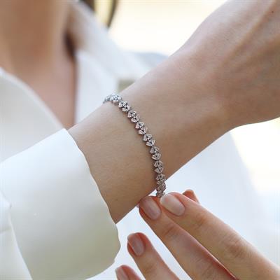 Başak Çiçek Modeli Starlight Diamond Gümüş Bileklik