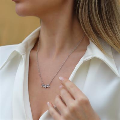 Batman Asansörlü Gümüş Kolye