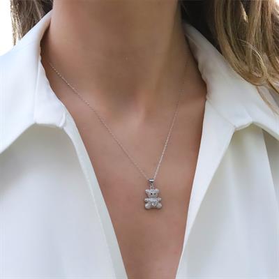 Bear Zirkon Taşlı Gümüş Set