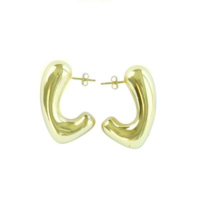 Bombeli P Gold Kaplama Gümüş Küpe