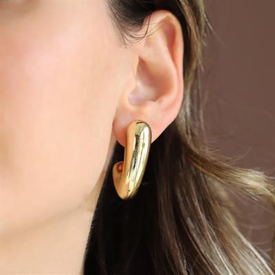 Bombeli P Gold Kaplama Gümüş Küpe