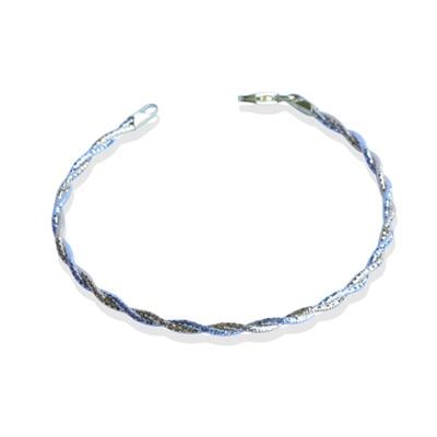 Burgu Çift Renkli Ajda Modeli Gümüş Bileklik