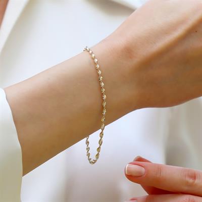 Burgu Çift Renkli Gümüş Bileklik