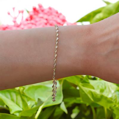 Burgu Çift Renkli Gümüş Bileklik