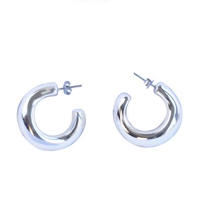 C Bombeli Gümüş Küpe