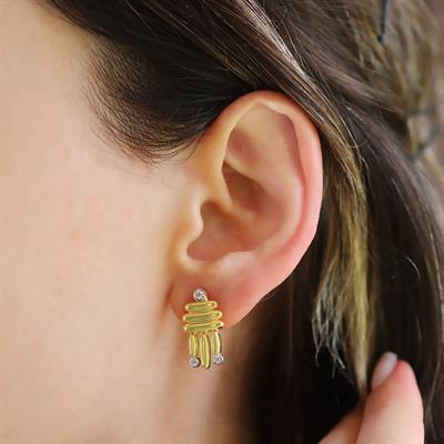 Camber Trend Gold Gümüş Küpe