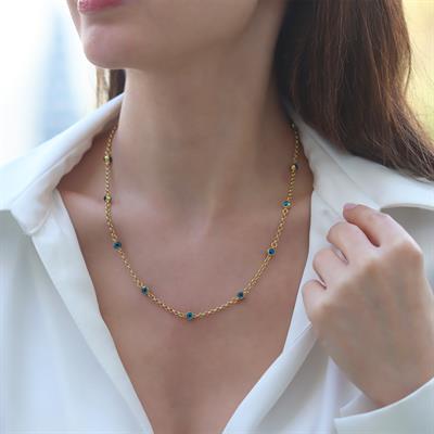 Camgöz Gold Gümüş Zincir Kolye