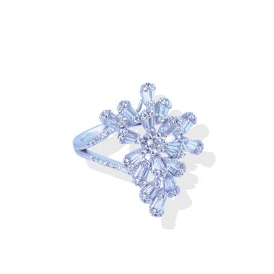 Çiçek Model Taşlı Gümüş Yüzük