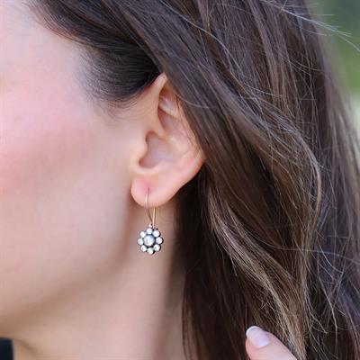 Çiçek Elmas Montür Rose Gold Gümüş Küpe