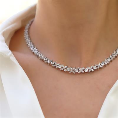 Çiçek Zirkon Taşlı Su Yolu Set