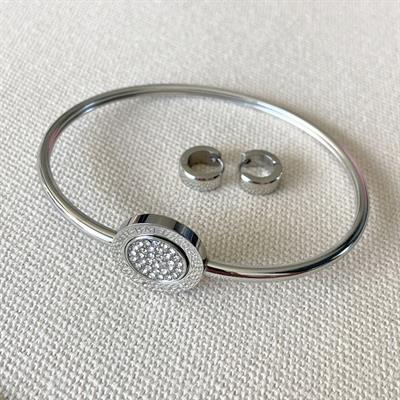 Çift Kelepçe Küpeli Çelik Kombin Set