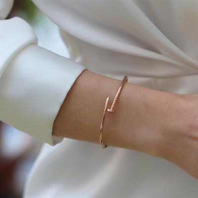 Çivi Rose Gold Gümüş  Kelepçe