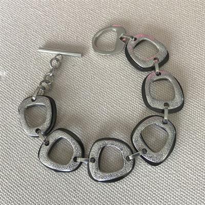 Creo Siyah Halkalı Çelik Bileklik