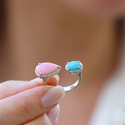 Damla Elips Gümüş Yüzük