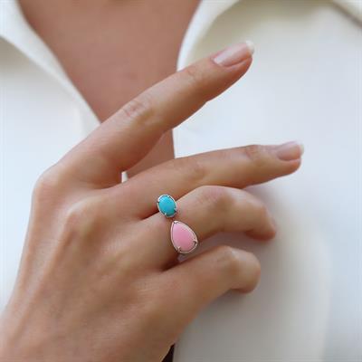 Damla Elips Gümüş Yüzük