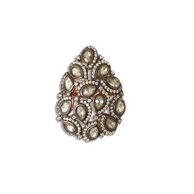 Damla Elmas Montür Modeli Rose Gold Gümüş Yüzük