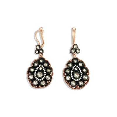 Damla Elmas Montür Rose Gold Gümüş Küpe