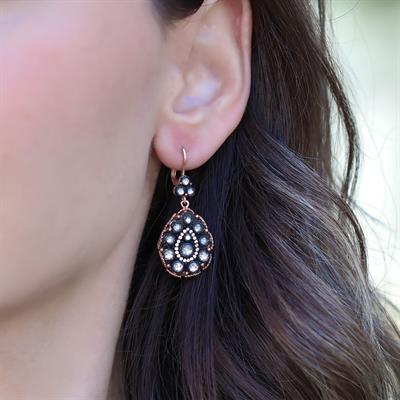 Damla Elmas Montür Rose Gold Gümüş Küpe