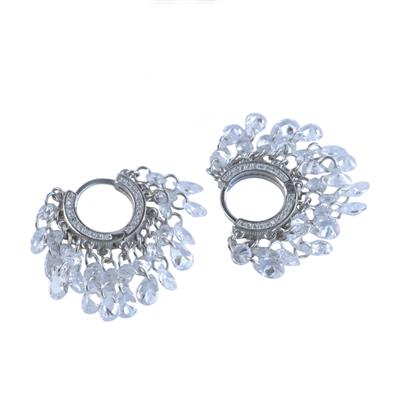 Damla Kristal Model Gümüş Küpe