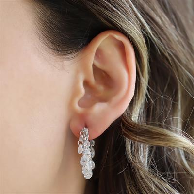 Damla Kristal Model Gümüş Küpe