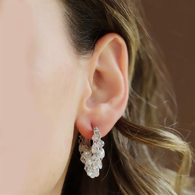 Damla Kristal Model Gümüş Küpe