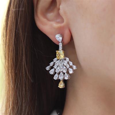 Damla Sitrin Taşlı Işıltı Gümüş Küpe