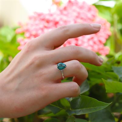 Damla Tanzanit Taşlı Gümüş Yüzük