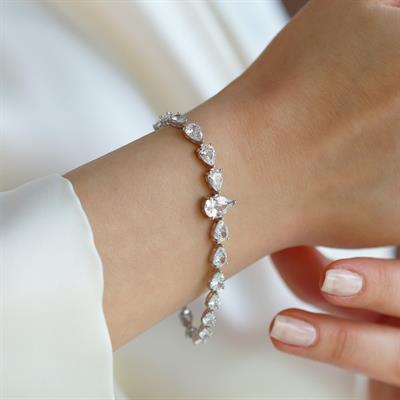 Damla Taşlı Gümüş Bileklik