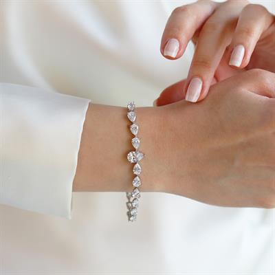 Damla Taşlı Gümüş Bileklik