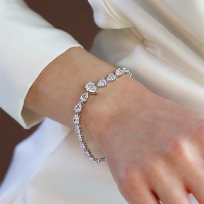 Damla Taşlı Gümüş Bileklik