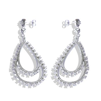 Damla Taşlı Işıltılı Gümüş Küpe