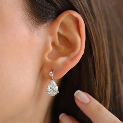 Damla Taşlı Sallantılı Sky Diamond Gümüş Küpe