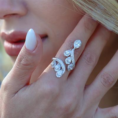 Damla Taşlı Sky Diamond Gümüş Yüzük