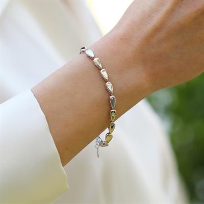 Damla Taşsız Sıralı Gümüş Bileklik