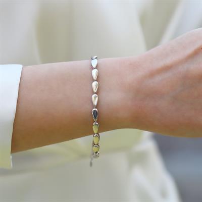 Damla Taşsız Sıralı Gümüş Bileklik