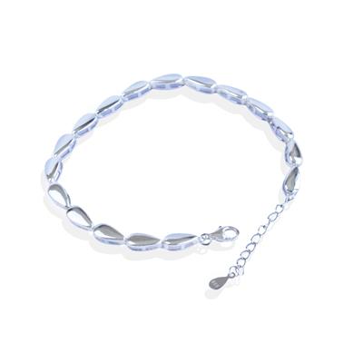 Damla Taşsız Sıralı Gümüş Bileklik